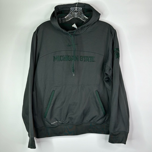 Nike Michigan State Spartans Gray Hooded Sweatshirt Medium - Picture 1 of 9